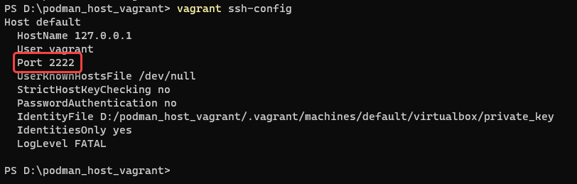 run vagrant ssh-config